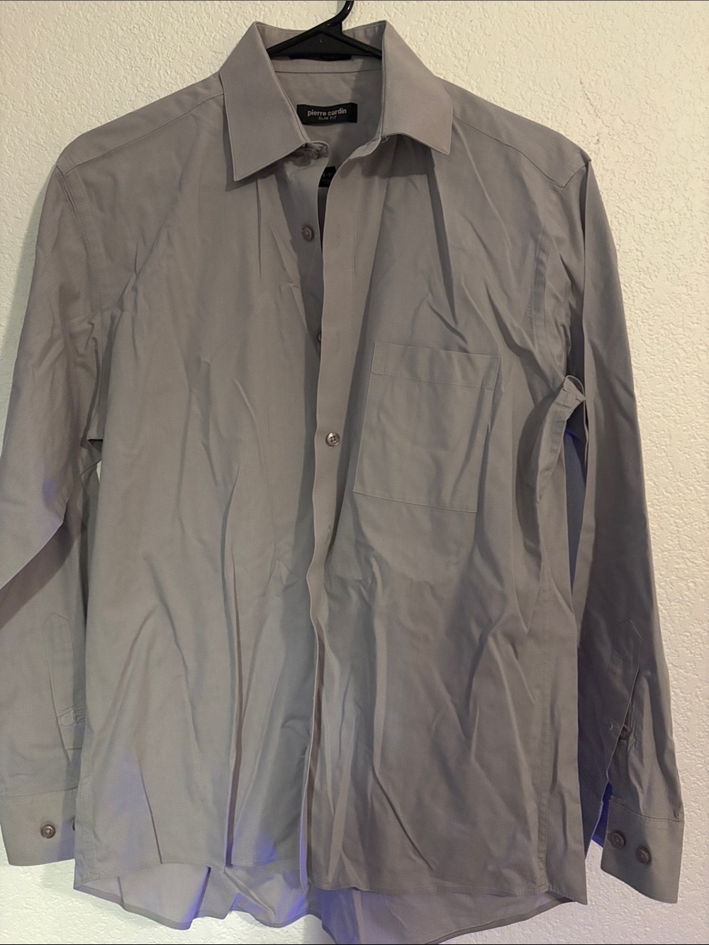 Pierre Cardin Men's Light Gray Button-Front Shirt Jacket